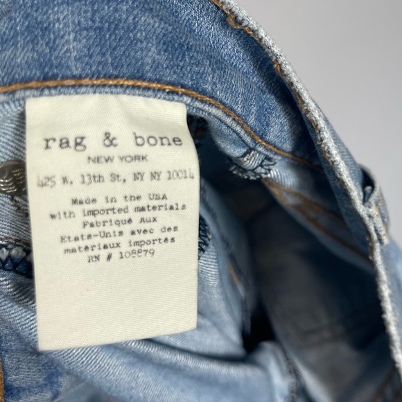 Rag & Bone Raw Hem Frayed Cuff Skinny Jeans in Blue Cln Birdie Light Wash Y2K 26 - Picture 10 of 15